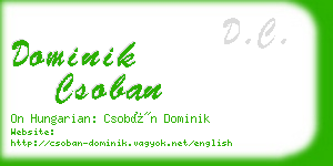 dominik csoban business card